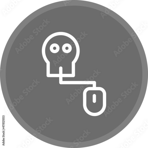 Cyberbullying Line Circle Grey Vector Icon Design