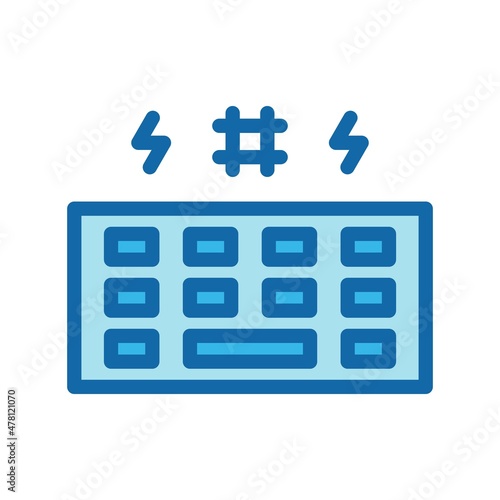 Cyberbullying Line Filled Blue Vector Icon Design