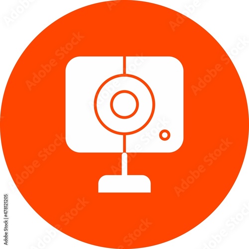 Webcam Glyph Circle Vector Icon Design