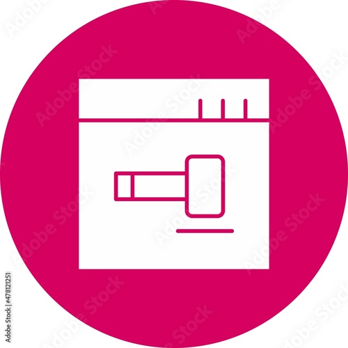 Gavel Glyph Circle Vector Icon Design