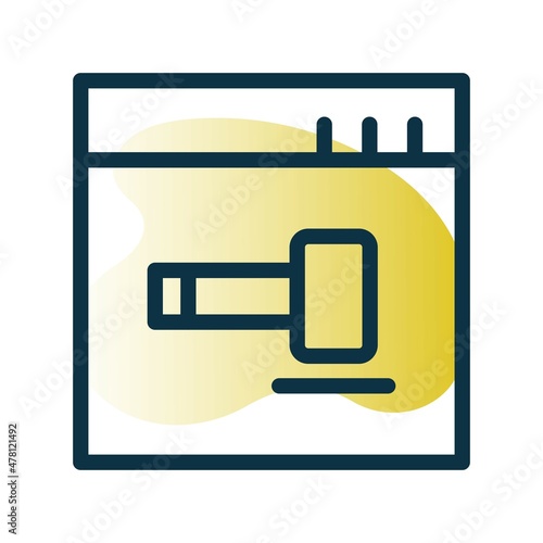 Gavel Line Bubble Gradient Vector Icon Design
