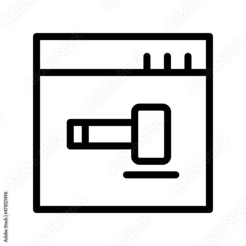 Gavel Line Vector Icon Design