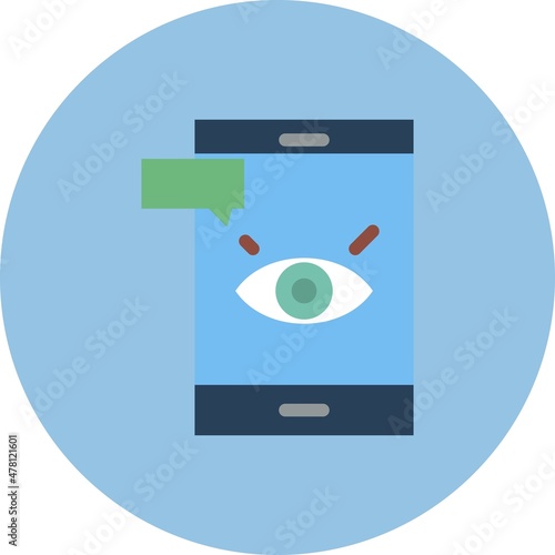 Spyware Flat Circle Vector Icon Design