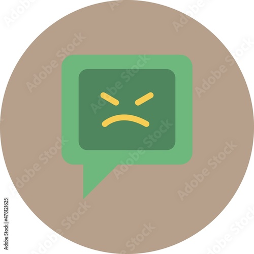 Angry Flat Circle Vector Icon Design