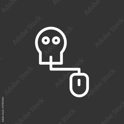 Cyberbullying Line Inverted Vector Icon Design