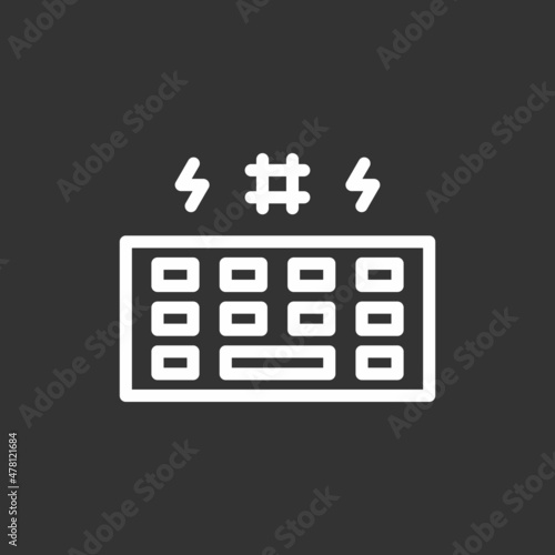 Cyberbullying Line Inverted Vector Icon Design