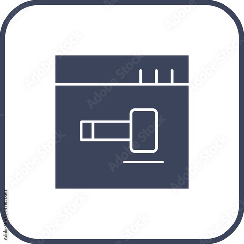 Gavel Glyph Round Corner Vector Icon Design