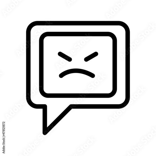 Angry Line Vector Icon Design