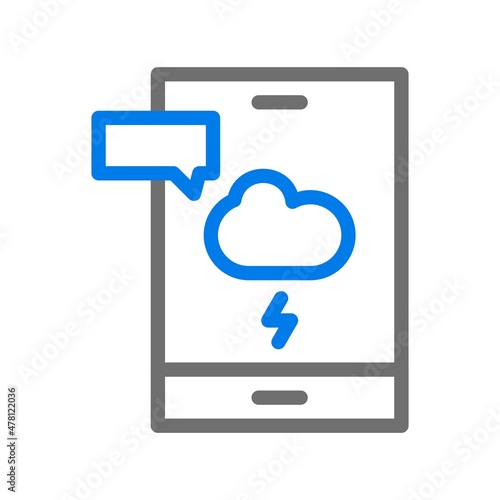 Cyberbullying Line Blue Vector Icon Design