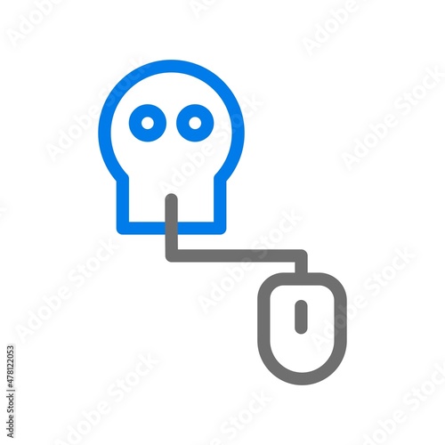 Cyberbullying Line Blue Vector Icon Design