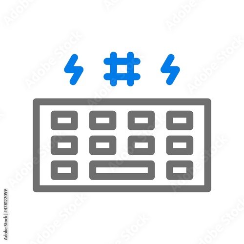 Cyberbullying Line Blue Vector Icon Design