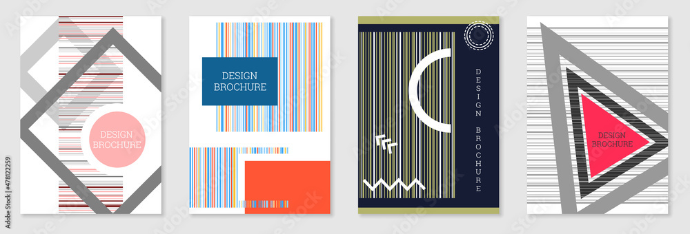 Set of cover design in Memphis style. Geometric design, abstract background. Fashionable bright cover, banner, poster, booklet. Creative colors. Set of cover design in Memphis style. Geometric design, abstract background. Fashionable bright cover, banner, poster, booklet. Creative colors.