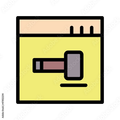 Gavel Line Filled Vector Icon Design