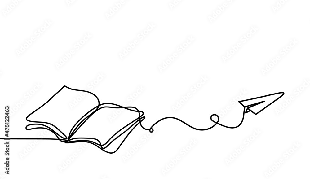 Abstract open book as line drawing on white background. Vector Abstract open book as line drawing on white background. Vector