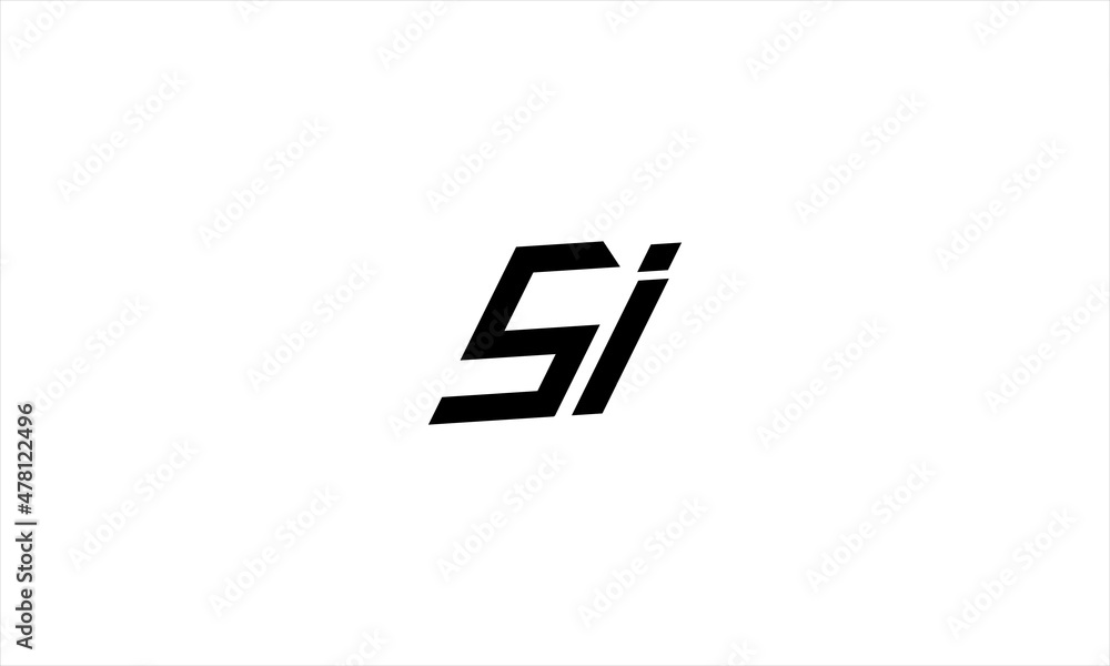Obraz premium Simple SI logo Design. 