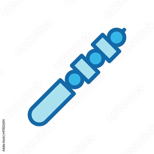 Kebab Line Filled Blue Vector Icon Design
