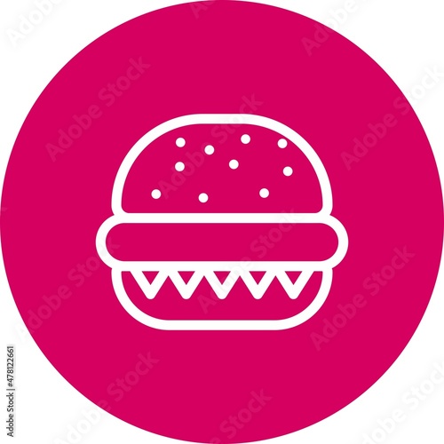 Burger Line circle Vector Icon Design