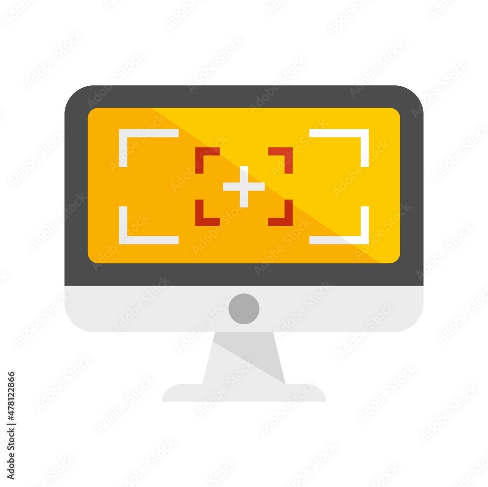 Computer screen recording icon flat isolated vector Computer screen recording icon flat isolated vector