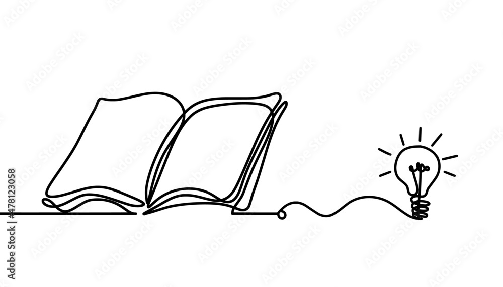 Abstract open book as line drawing on white background. Vector Abstract open book as line drawing on white background. Vector