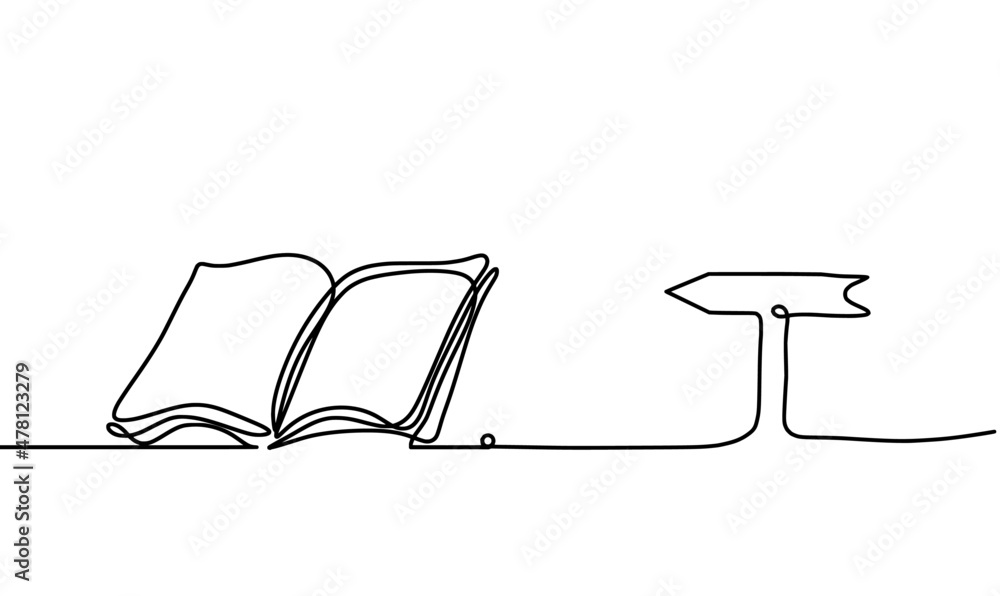 Abstract open book as line drawing on white background. Vector Abstract open book as line drawing on white background. Vector