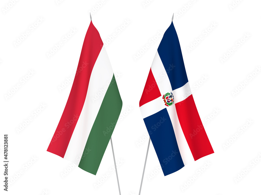 Dominican Republic and Hungary flags