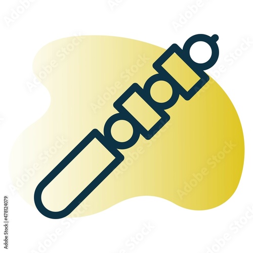 Kebab Line Bubble Gradient Vector Icon Design