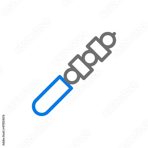 Kebab Line Blue Vector Icon Design