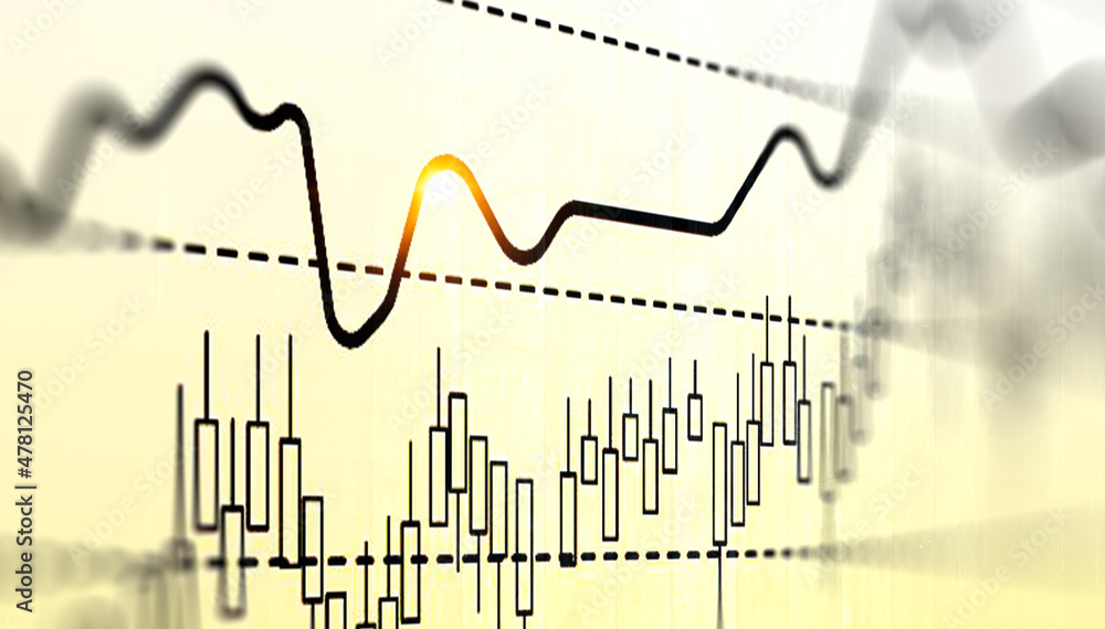 Naklejka premium Business graph and trade monitor