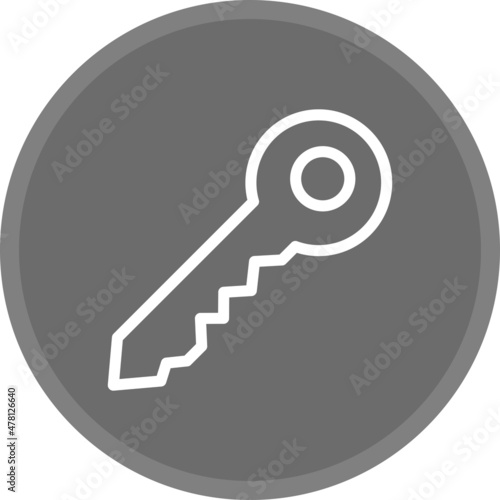 Key Line Circle Grey Vector Icon Design