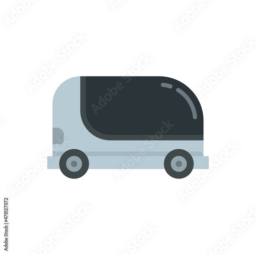 Unmanned taxi car icon flat isolated vector