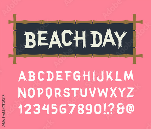 Tablou canvas Beach day playful summer alphabet