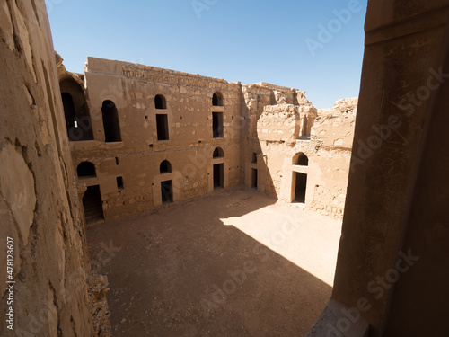 Interior del Castillo Qasr Kharana, en Jordania, Asia