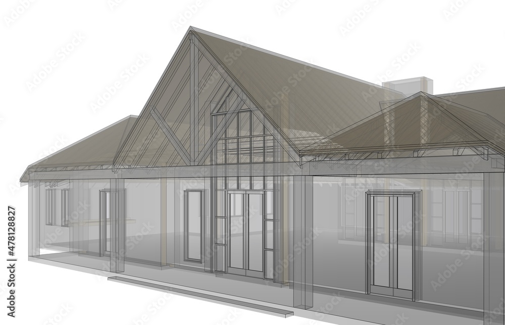 Obraz premium 3d render of a house