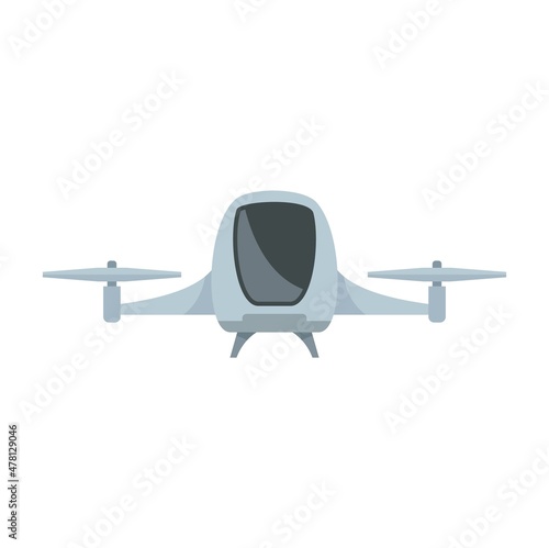 Traffic air taxi icon flat isolated vector