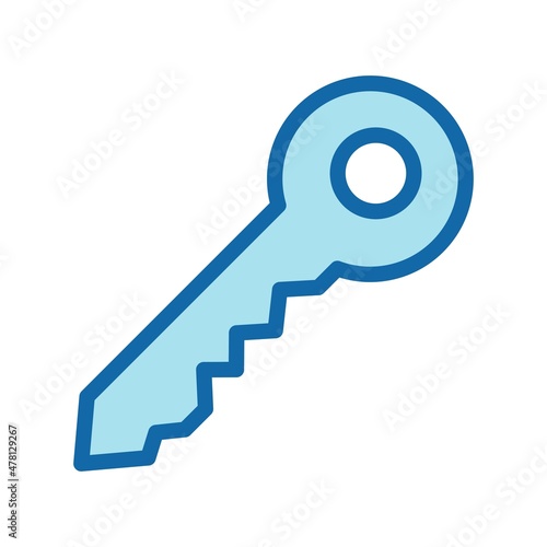 Key Line Filled Blue Vector Icon Design