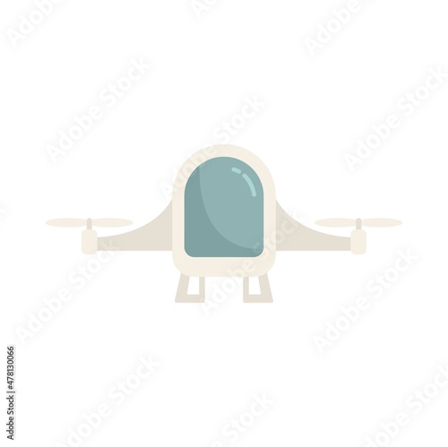Future unmanned taxi icon flat isolated vector