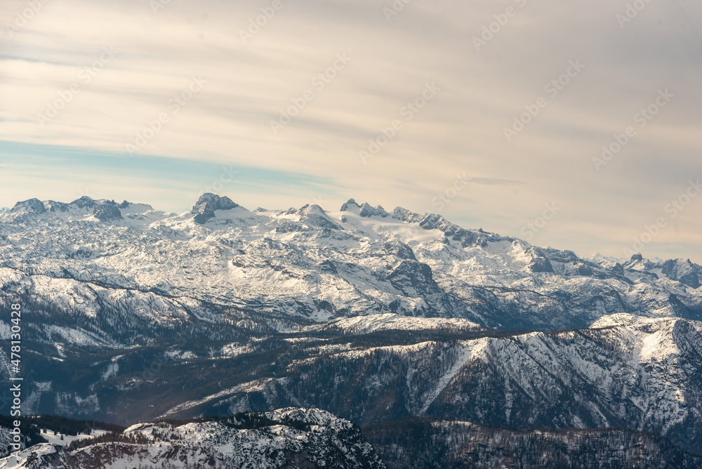 Aerial photo of mount Dachstein in Austria taken from a plane at approximately 2000m height Aerial photo of mount Dachstein in Austria taken from a plane at approximately 2000m height