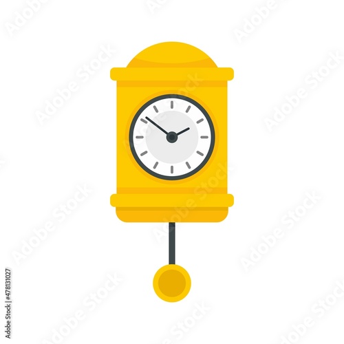 Time pendulum clock icon flat isolated vector