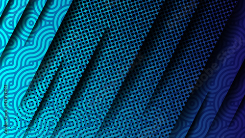 Diagonal niche stripes wallpaper. Art background with gradient and halftones styles.