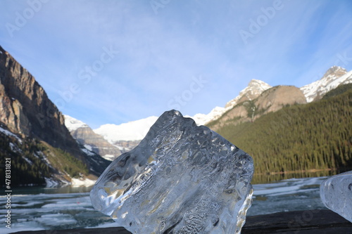 Beautiful day at Lake Louise. Wonderful road trip through Banff and Jasper national park in British Columbia, Canada. An amazing day in Vancouver. What a beautiful nature in Canada. photo