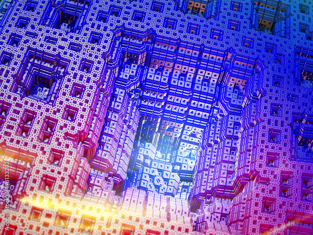 Illuminated recess in the textured rectangular colorful surface of a strange machine front, 3D graphics. 3d fractal graphic, part of a huge fractal, calculated with Mandelbulb 3D program, JPEG Grafik Illuminated recess in the textured rectangular colorful surface of a strange machine front, 3D graphics. 3d fractal graphic, part of a huge fractal, calculated with Mandelbulb 3D program, JPEG Grafik