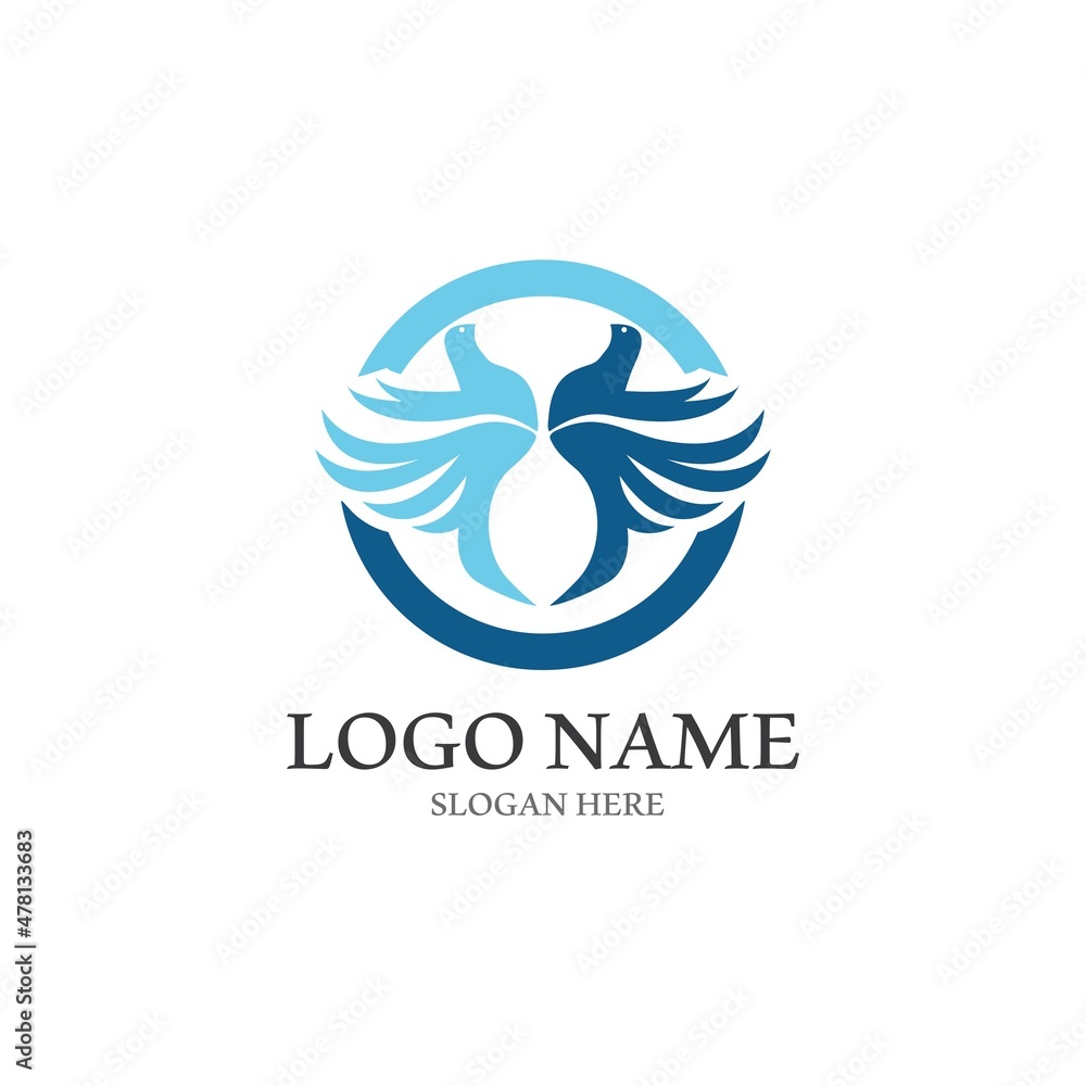 Fototapeta premium Dove bird logo vector design