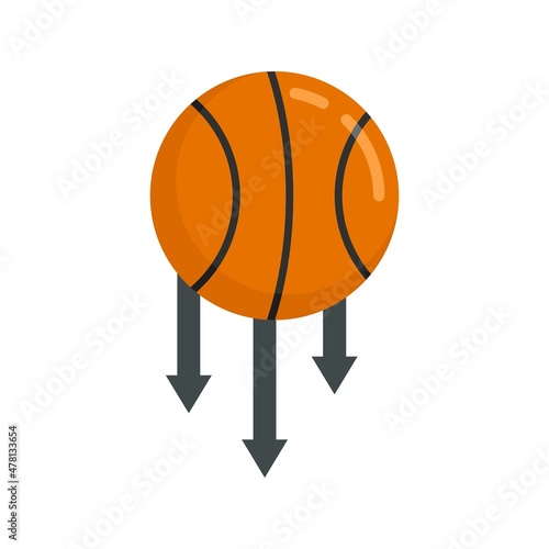 Basketball ball gravity icon flat isolated vector