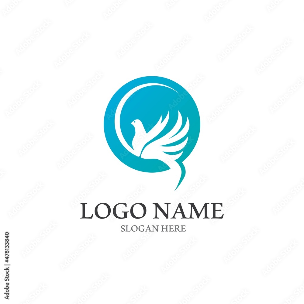 Fototapeta premium Dove bird logo vector design