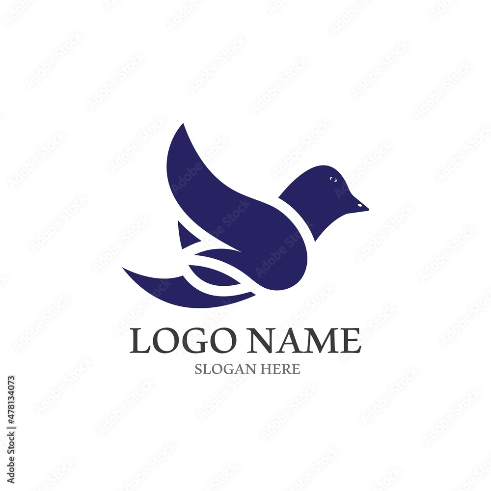 Dove bird logo vector design Dove bird logo vector design