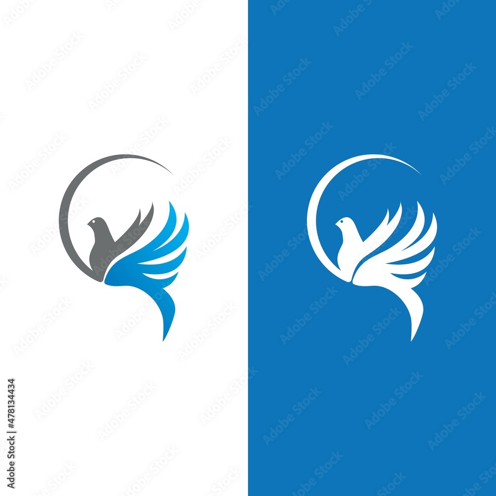 Naklejka premium Dove bird logo vector design