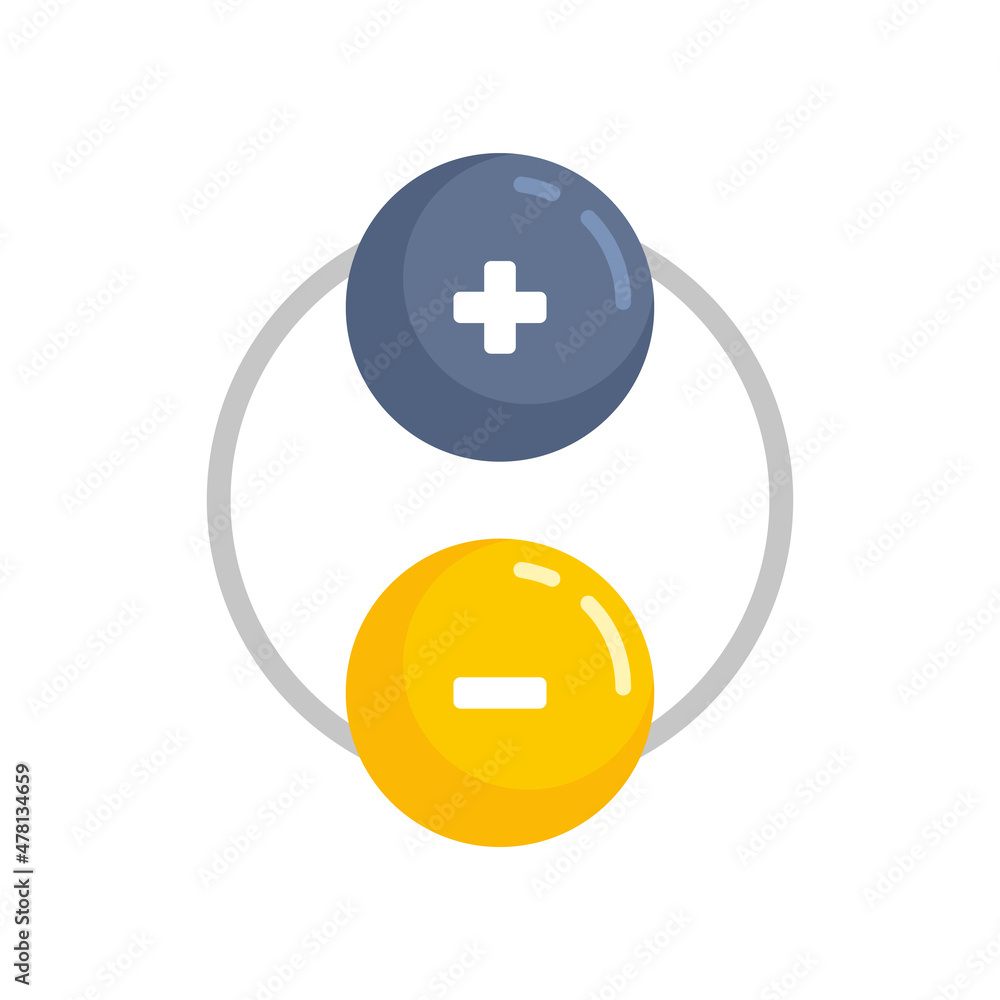 Plus minus attraction icon flat isolated vector Plus minus attraction icon flat isolated vector