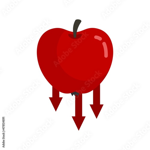 Apple gravity icon flat isolated vector