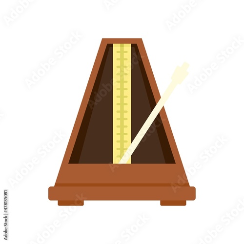Metronome beat icon flat isolated vector
