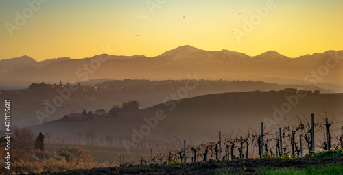 Canvas Sunset Landscape 3 (Italy-Marche)